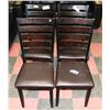 Image 1 : SET OF 4 WOOD AND LEATHERETTE SIDECHAIRS