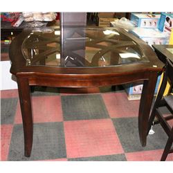 WOOD AND GLASS KITCHEN TABLE