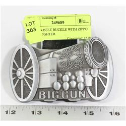 BIG GUN BELT BUCKLE WITH ZIPPO STYLE LIGHTER