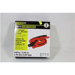 PAIR OF NEW 12FT BOOTER CABLES (10 GAUGE)