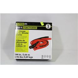 PAIR OF NEW 12FT BOOTER CABLES (10 GAUGE)
