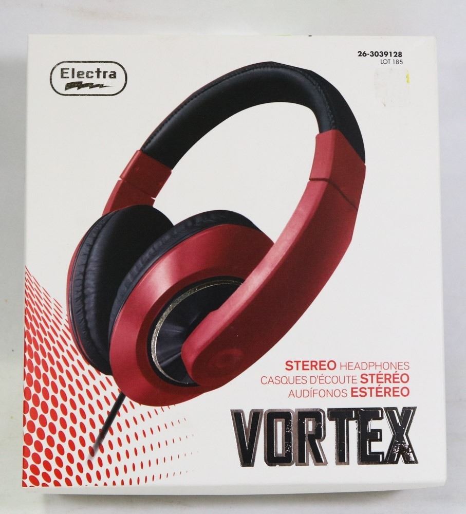 NEW VORTEX STEREO HEADPHONES ( RED )