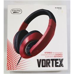 NEW VORTEX STEREO HEADPHONES ( RED )