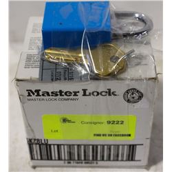 CASE OF NEW MASTER LOCK PADLOCKS W/ KEYS