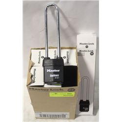 CASE OF NEW MASTER LOCK PADLOCKS W/ KEYS