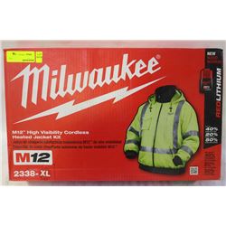 NEW MILWAUKEE M12 HI-VIS CORDLESS HEATED JACKET