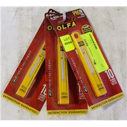 LOT OF 3 PACKS OF CARBON STEEL 9 MM OLFA BLADES