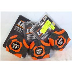GROUP OF 3 HI-VIZ LUFKIN TAPE MEASURES