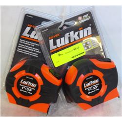 GROUP OF 2 HI-VIZ LUFKIN TAPE MEASURES