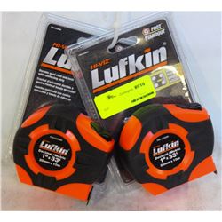GROUP OF 2 HI-VIZ LUFKIN TAPE MEASURES