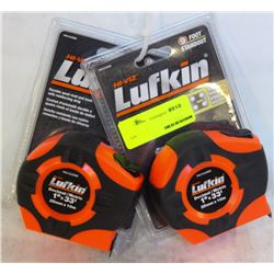 GROUP OF 2 HI-VIZ LUFKIN TAPE MEASURES