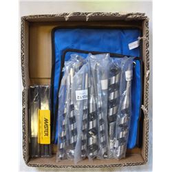 FLAT OF ASSORTED AUGER BITS