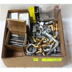 LOT OF SOCKET SET SCREWS, WELD ON STEEL HINGES,