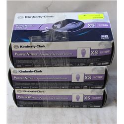LOT OF 3 BOXES OF KIMBERLY-CLARK PURPLE NITRILE