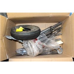 LOT OF TURNBUCKLES W/ 4.10/3.50-4 TUBELESS TIRE