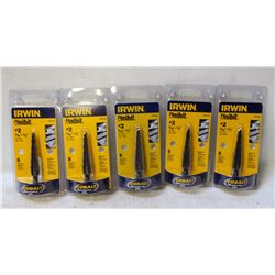 LOT OF 5 NEW IRWIN UNIBIT / STEP-BIT 3/16"-1/2"