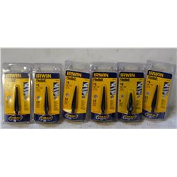 LOT OF 5 NEW IRWIN UNIBIT / STEP-BIT 3/16"-1/2"
