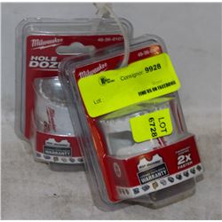 2 NEW MILWAUKEE HOLE-DOZER BI-METAL HOLESAWS