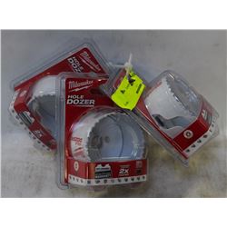 3 NEW MILWAUKEE HOLE-DOZER BI-METAL HOLESAWS