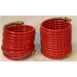2 NEW RED SNAP-BACK HOSES- 1/2" 150 PSI