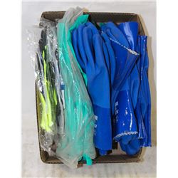 FLAT OF ASSORTED GLOVES: BLUE XL PVS GAUNTLETS,