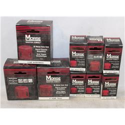 LOT OF 9 ASSORTED MORSE BI-METAL HOLESAW BITS