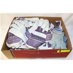 FLAT OF SPLIT-LEATHER TYPE GLOVES & NYLON-KNITS