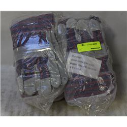 2 BUNDLES(24) OF SPLIT-LEATHER TYPE WORKGLOVES