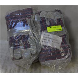2 BUNDLES(24) OF SPLIT-LEATHER TYPE WORKGLOVES