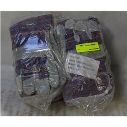 2 BUNDLES(24) OF SPLIT-LEATHER TYPE WORKGLOVES