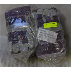 2 BUNDLES(24) OF SPLIT-LEATHER TYPE WORKGLOVES