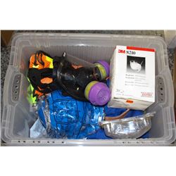 TOTE OF SAFETY SUPPLIES.