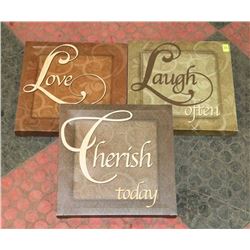 GROUP OF 3 CANVAS INSPIRATIONAL PICTURES
