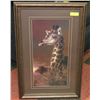 Image 1 : FRAMED GIRAFFE ART BY ARTIST JAMES LEE