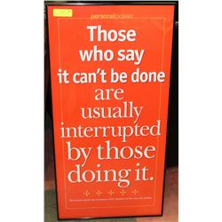 METAL RED FRAMED POSTER 35"X18"