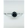 Image 1 : 2) 10K WHITE GOLD BLACK DIAMOND RING