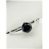 Image 2 : 2) 10K WHITE GOLD BLACK DIAMOND RING