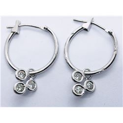 3) 10K WHITE GOLD DIAMOND EARRINGS