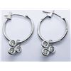 Image 1 : 3) 10K WHITE GOLD DIAMOND EARRINGS