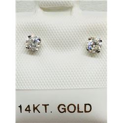 5) 14K WHITE GOLD DIAMOND EARRINGS