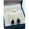 Image 2 : 9) 14K WHITE GOLD SAPPHIRE EARRINGS
