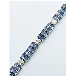 10) STERLING SILVER TANZANITE BRACELET