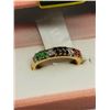 Image 3 : 11) GOLD PLATED STERLING SILVER GEMSTONE RING