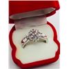 Image 3 : 13) STERLING SILVER 7 DIAMONDS RING