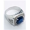 Image 3 : 15) STERLING SILVER SAPPHIRE RING