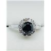 Image 1 : 16) 10K WHITE GOLD BLACK & WHITE DIAMOND RING
