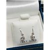 Image 2 : 17) 14K WHITE GOLD DIAMOND EARRINGS