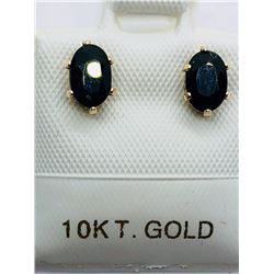 19) 10K YELLOW GOLD SAPPHIRE EARRINGS