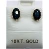 Image 1 : 19) 10K YELLOW GOLD SAPPHIRE EARRINGS