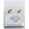 Image 4 : 19) 10K YELLOW GOLD SAPPHIRE EARRINGS